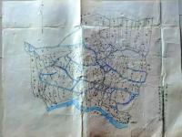 D26071305〇古地図 手書彩色  内野々村字坂の上地図　香川県三豊郡五郷村農業会 昭和年代〇和本古書古文書