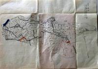 D26071310〇古地図 手書彩色 内野々村字西向地図　香川県三豊郡五郷村農業会 昭和年代〇和本古書古文書