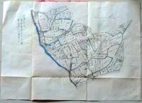 D26071315〇古地図 手書彩色 井関村字谷下地図　香川県三豊郡五郷村農業会 昭和年代〇和本古書古文書
