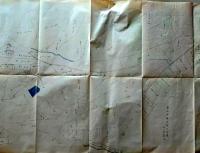 D26071318〇古地図 手書彩色 井関村字後谷地図　香川県三豊郡五郷村農業会 昭和年代〇和本古書古文書