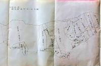 D26071320〇古地図 手書彩色 井関村字辻の山地図　香川県三豊郡五郷村農業会 昭和年代〇和本古書古文書