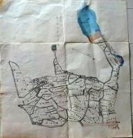 D26071321〇古地図 手書彩色 井関村字地図　香川県三豊郡五郷村農業会 昭和年代〇和本古書古文書