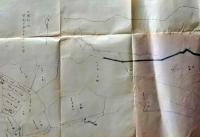 D26071323〇古地図 手書彩色 井関村字井関谷地図　香川県三豊郡五郷村農業会 昭和年代〇和本古書古文書