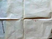 D26071324〇古地図 手書彩色 井関村井関谷旧軍用地　香川県三豊郡五郷村農業会 昭和年代〇和本古書古文書