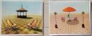 D26072442〇印刷絵画 夏 philip solly 封筒付 昭和年代  〇和本古書古文書
