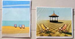 D26072444〇印刷絵画 夏 philip solly Andras Kaldor 封筒付 昭和年代  〇和本古書古文書