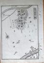 D26072053〇銅版画 日本合戦図 岐阜戦場の図 徳川家康 日本外史 明治初年 １枚〇和本古書古文書	