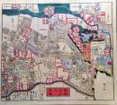 D26073114〇復刻版 印刷 小石川絵図 嘉永７年 文京区の一部 大江戸絵図  嘉永 安政 尾張屋版 昭和年代〇和本古書古文書