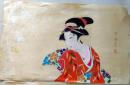 D26080808〇直筆 肉筆 彩色 美人画 浮世絵 昭和年代〇和本古書古文書