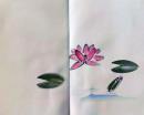 D26082829〇直筆 彩色画   ハス 日本画 昭和年代〇和本古書古文書