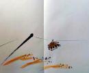 D26082838〇直筆 彩色画  鳴子 スズメおどし  日本画 昭和年代〇和本古書古文書