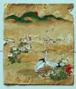 D26083107〇直筆 彩色画 金箔使用日本画 鶴 江戸時代〇和本古書古文書
