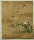 D26083116〇直筆 彩色画 金箔使用日本画 雁 江戸時代〇和本古書古文書