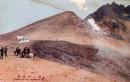 N26101149〇戦前絵葉書○北海道 活火山 駒ヶ岳 絶頂　古写真 封筒付○和本古書古文書
