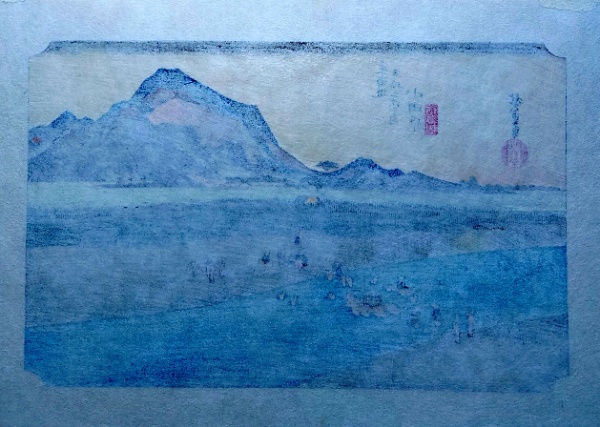 f24040110〇古法純手摺彩色木版画 東海道五十三次 小田原宿 保永堂版