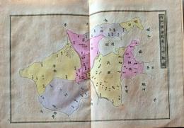 D26102006〇一枚摺物 彩色銅版画  将門横領坂東八州概図  日本政記沿革概図抜粋 頼山陽著 日本の歴史 明治１３年〇和本古書古文書