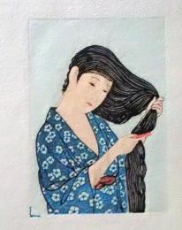 D25103101〇彩色木版画 ミニサイズ  美人画 錦絵 浮世絵 昭和年代〇和本古書古文書