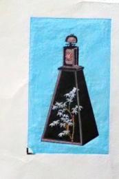 D25103003〇彩色木版画 ミニサイズ 和時計  錦絵 浮世絵 昭和年代〇和本古書古文書