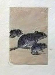 D25103006〇彩色木版画 ミニサイズ ネズミ  錦絵 浮世絵 昭和年代〇和本古書古文書