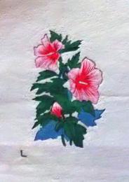 D25103012〇彩色木版画 ミニサイズ  芙蓉  錦絵 浮世絵 昭和年代〇和本古書古文書