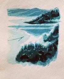 D25103031〇彩色木版画 ミニサイズ  景色  錦絵 浮世絵 昭和年代〇和本古書古文書