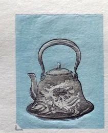 D25103064〇彩色木版画 ミニサイズ 鉄瓶 錦絵 浮世絵 昭和年代〇和本古書古文書