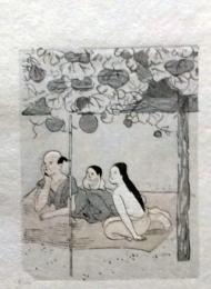 D25103076〇彩色木版画 ミニサイズ 日本絵画 錦絵 浮世絵 昭和年代〇和本古書古文書