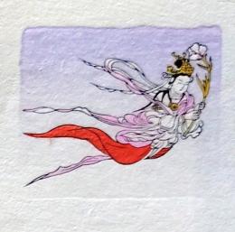 D25103077〇彩色木版画 ミニサイズ 天女 錦絵 浮世絵 昭和年代〇和本古書古文書