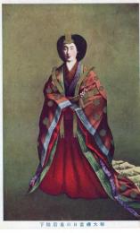 N25111187〇戦前絵葉書 ○昭和天皇 御即位御大礼記念 御大礼当日の皇后陛下 昭和3年 古写真 カラー○和本古書古文書