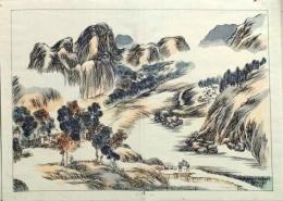 D25111007B〇彩色木版画 与謝蕪村 謝春星  日本名画鑑 田中茂一発行 藤原鎌倉徳川時代 明治３３年〇和本古書古文書