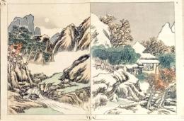 D25111010〇彩色木版画 与謝蕪村 謝春星  日本名画鑑 田中茂一発行 藤原鎌倉徳川時代 明治３３年〇和本古書古文書