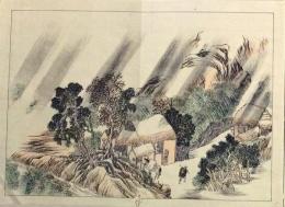 D25111015〇彩色木版画 与謝蕪村 謝春星  日本名画鑑 田中茂一発行 藤原鎌倉徳川時代 明治３３年〇和本古書古文書