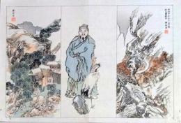 D25111018〇彩色木版画 与謝蕪村 謝春星  日本名画鑑 田中茂一発行 藤原鎌倉徳川時代 明治３３年〇和本古書古文書