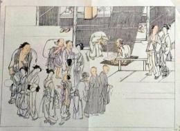 D25111071〇彩色木版画 日本名画鑑 田中茂一発行 丸山応挙筆 四条河原納涼図 藤原鎌倉徳川時代 明治３３年〇和本古書古文書