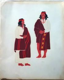 D25112801〇木版 Carlos Merida リトグラフ　メキシコ 昭和年代 〇和本古書古文書