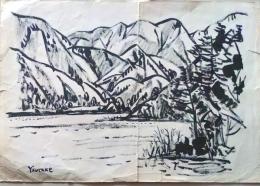 D25112817〇手書絵画 一水会　小竹　 昭和年代〇和本古書古文書