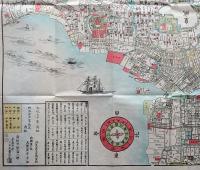 J22061409〇復刻版 江戸古地図 改正江戸新絵図 明治４年改正再版 両国広小路 大黒屋平吉 古地図史料出版株式会社 カバー及び解説付〇和本古書古文書