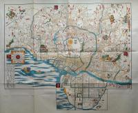 「重栄御江戸絵図」上州屋重蔵蔵版 天保十三年刊 1舗|彩色木版 古地図 和本 重栄御江戸絵図」上州屋重蔵蔵版 天保十三年刊 1舗|彩色木版 古