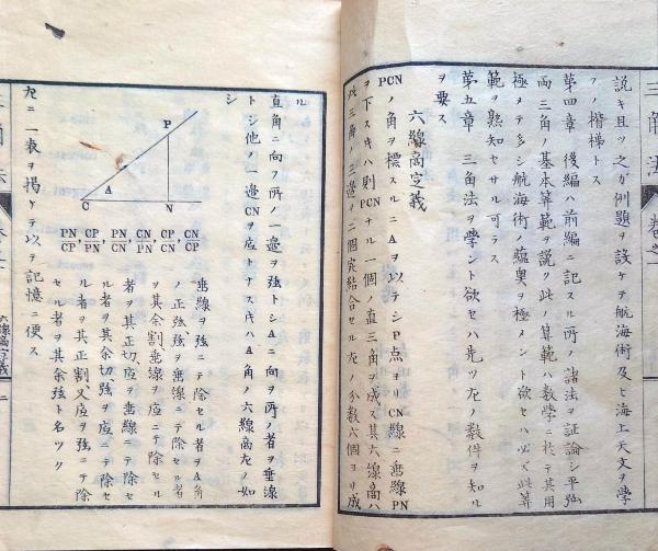 J22112307〇三角法 巻1～3 合本一冊 中川将行訳 明治8年〇和本古書