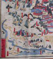 J23010621〇日光山内之絵図 袋付き 斎藤寅吉 明治１３年 多色摺木版〇和本古書古文書