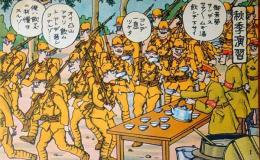 f23030101〇戦前絵葉書  軍隊生活マンガ 日本陸軍 秋季演習 No.１〇和本古書古文書