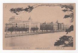 N23081109〇戦前絵葉書　○東京名所 警視庁及び帝国劇場（日比谷濠沿・明治後期～大正前期） ハガキとして使用済、一銭五厘切手消印済　○和本古書古文書
※関東大震災後警視庁跡地は第一生命館となった
