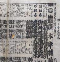 f23090106〇刷物 摺物 歌舞伎 芝居番付 座本 中村駒之助 長柄長者黄鳥塚 内茶屋板 大阪道頓堀中の芝居 万延元年(1860年)〇和本古書古文書