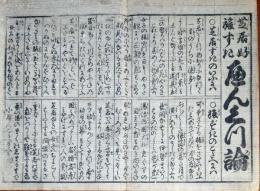 f230900117〇一枚刷り 浪花みやげ初編 芝居好 旅好 へんくつ論 ことば遊び しゃれ なぞ 判じ絵 見立番付 天保年間 塩屋喜兵衛板〇和本古書古文書