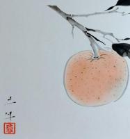 f23091114〇複製 色紙 奥村土牛 密柑 現代大家色紙１２ヶ月 大塚工芸社 昭和時代〇和本古書古文書