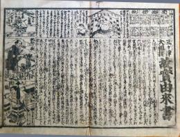 f230900416〇一枚刷り 浪花みやげ第４編 三ヶ津 三都 大相撲 故実由来書 ことば遊び しゃれ なぞ 判じ絵 見立番付 天保年間 塩屋喜兵衛板〇和本古書古文書