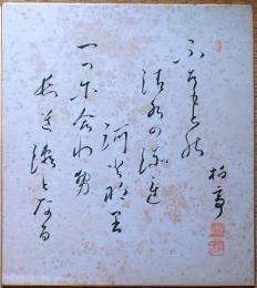 f23101876〇色紙 柏亭書 昭和期〇和本古書古文書