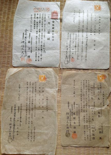 J23111909〇薬 仁丹 實母散神農感応丸 売薬請売約定書 長野県