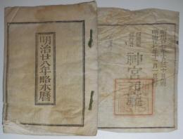 n24010605○「明治２８年 略本暦」　印刷兼発行:神宮司庁　〇和本古書古文書

