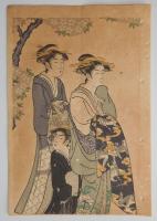 n24012103〇風俗研究 第８３号  彩色木版画１枚　紅と紅化粧(其５)　風俗研究所 江馬務 昭和２年〇和本古書古文書
